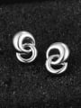 thumb Simple Tiny Double Combined Circles 925 Sterling Silver Stud Earrings 2