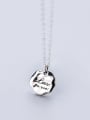 thumb 925 Sterling Silver With Platinum Plated Classic Geometric Monogram & Name Necklaces 0