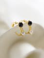 thumb Sterling silver plated 18K gold personality zircon earrings 2