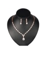 thumb Copper With  Cubic Zirconia  Classic Water Drop Earrings And Necklaces 2 Piece Jewelry Set 0
