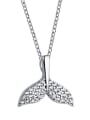 thumb 925 Sterling Silver With Cubic Zirconia Fashion Dolphin fishtail Necklaces 0
