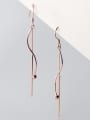 thumb 925 Sterling Silver With Rose Gold Plated Trendy Chain Threader Earrings 4