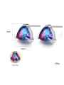 thumb Sterling silver Rainbow semi-precious stones Triangle earring 3
