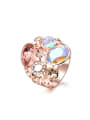 thumb Creative Rose Gold Plated Glass Stone Ring 0