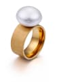 thumb Stainless Steel With Gold Plated Trendy Round Solitaire Rings 0