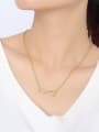 thumb All-match Gold Plated Number Eight Shaped Zircon Necklace 1