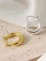 thumb 925 Sterling Silver With 18k Gold Plated Simplistic Round Clip On Earrings 0