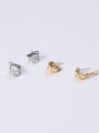 thumb Titanium With Gold Plated Personality Geometric Stud Earrings 2