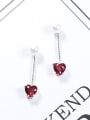 thumb Fashion Imitation Pearl Heart-shaped stone 925 Silver Stud Earrings 0