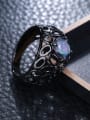 thumb Trendy Black Gun Plated Hollow Design Copper Ring 1