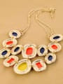 thumb Color Oval Stones Double-layer Alloy Necklace 2