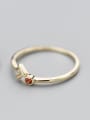 thumb Elegant Gold Plated Arrow Shaped Zircon S925 Silver Ring 0