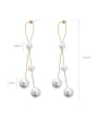 thumb Alloy With Gold Plated Simplistic Artificial Pearl  Tassel Earrings 3