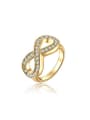 thumb Fashionable 18K Gold Plated Number Eight Shaped Ring 0