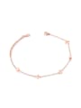 thumb Simple Tiny Decorations Rose Gold Plated Titanium Anklet 0