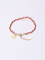 thumb Titanium With Gold Plated Simplistic Red Rope Woven  Bracelets 1