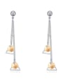 thumb Simple Little Hollow Triangles Cubic austrian Crystals Drop Earrings 1