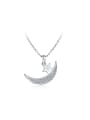 thumb Fashionable Moon And Star Rhinestone Necklace 0