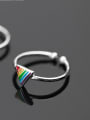 thumb Adjustable Multi-color Triangle Shaped S925 Silver Enamel Ring 1