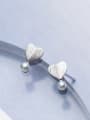 thumb Elegant Heart Shaped Artificial Pearl Brushed Stud Earrings 1