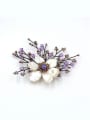 thumb Elegant Gemstone Shell Flower Women Brooch 0