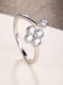 thumb 925 Silver Flower Zircon Ring 3