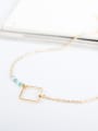 thumb Hollow Square Shaped Adjustable Length Glass Bracelet 1