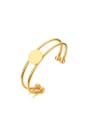 thumb Fashion Open Design Gold Plated Round Shaped Titanium Bangle 0