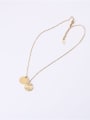 thumb Titanium With Gold Plated Simplistic Smooth Round Necklaces 4