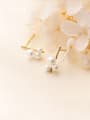 thumb 925 Sterling Silver With Artificial Pearl Personality Irregular Stud Earrings 4