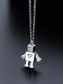 thumb 925 Sterling Silver With Silver Plated Personality robot Necklaces 2