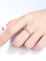 thumb Sterling silver simple four-claw Emerald semi-precious stone ring 1