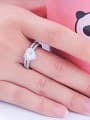 thumb 925 Sterling Silver With Cubic Zirconia Delicate Heart Stacking Rings 2