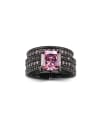 thumb Selling Jewelry Exquisite Pink Zircons Black Ring 0