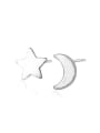 thumb Fresh Star And Moon Asymmetric Stud Earrings 0