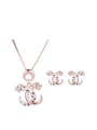 thumb Alloy Rose Gold Plated Fashion Leopards Rhinestones Two Pieces Jewelry Set 0