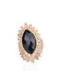 thumb Retro Noble style Black Oval Resin stone Rhinestones Gold Plated Ring 0