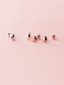 thumb 925 Sterling Silver With Rose Gold Plated Simplistic Smooth Heart Stud Earrings 1