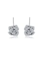 thumb Copper inlaid AAA zircon exquisite three-dimensional flower earring 0