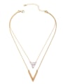 thumb Double-layer Split Alloy Necklace 1