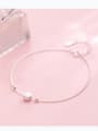 thumb Sterling silver simple round frosted bracelet 1