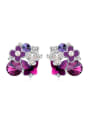 thumb Fashion Shiny austrian Crystals Butterfly Flowers Alloy Stud Earrings 2