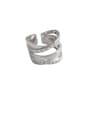 thumb 925 Sterling Silver With Platinum Plated Fashion Irregular Free Size Rings 0