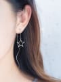 thumb Women Elegant Star Shaped S925 Silver Line Earrings 1