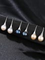 thumb Pure silver 8-8.5mm Natural Pearl Earrings 0