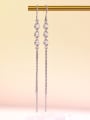 thumb 925 Sterling Silver With Cubic Zirconia Trendy  Flow comb Drop Earrings 3