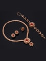 thumb Alloy Imitation-gold Plated Fashion Artificial Stones Flower shaped Four Pieces Jewelry Set 1