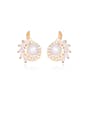 thumb Copper With Cubic Zirconia Delicate Irregular Stud Earrings 0