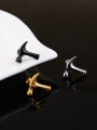 thumb Stainless Steel With Gold Plated Personality Irregular hammer Stud Earrings 2