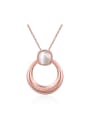 thumb Trendy Round Shaped Opal Stone Necklace 0